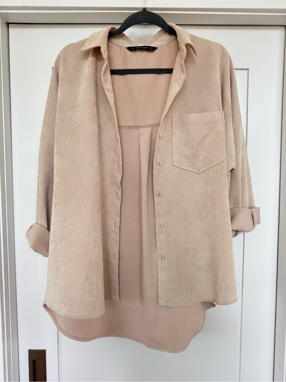 Zara Oversized Suede Button Down Shirt